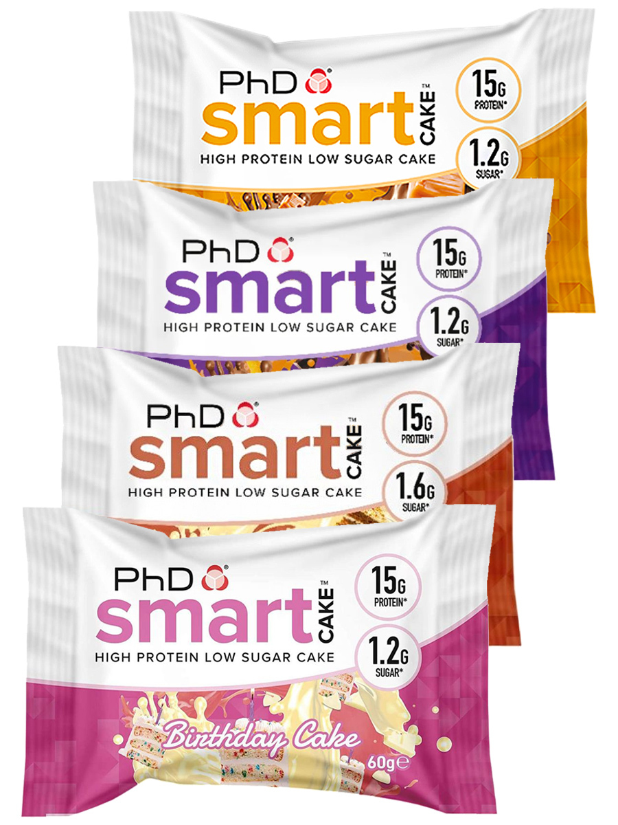 фото Протеиновое печенье phd smart cake, ассорти 4шт по 60г