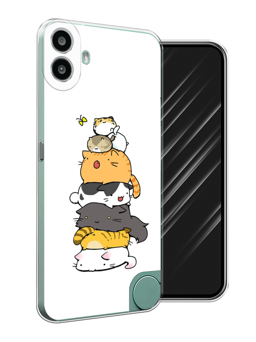 

Чехол Awog на CMF Phone 1 "Бутерброд из котиков", Коричневый;белый;серый, 3300450-1