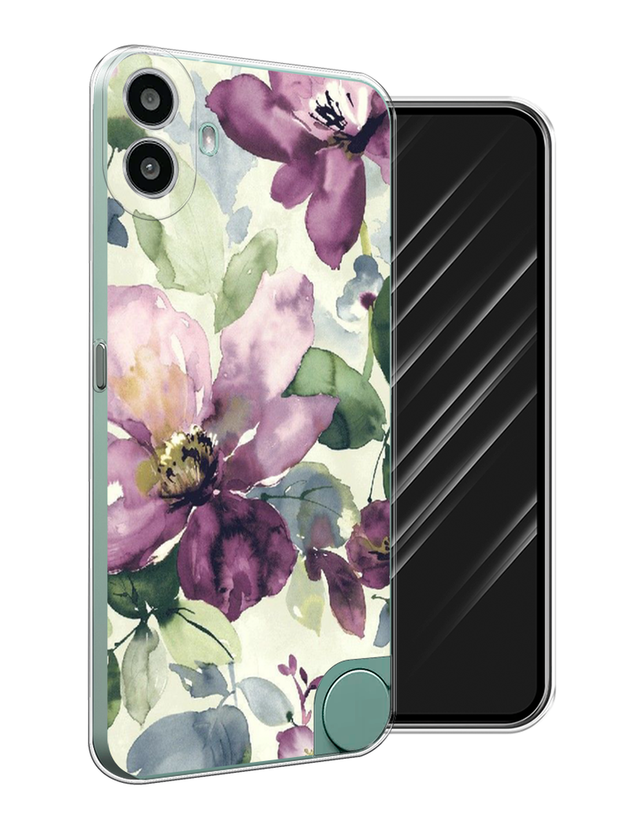 

Чехол Awog на CMF Phone 1 "Сиреневые цветы-акварель", Фиолетовый, 3300450-1