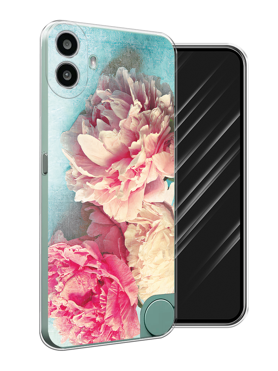 

Чехол Awog на CMF Phone 1 "Пионы new", Бирюзовый, 3300450-1