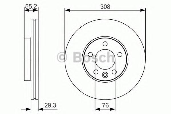 

Тормозной диск Bosch передний вентилируемый 308x30 мм 5 отверстий 0986479R84