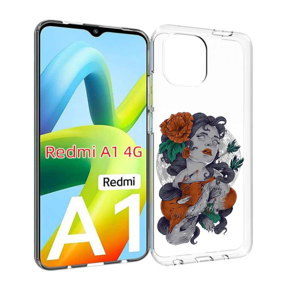 

Чехол Mypads Темная Девушка С Лисой Для Xiaomi Redmi A1, Прозрачный, Tocco