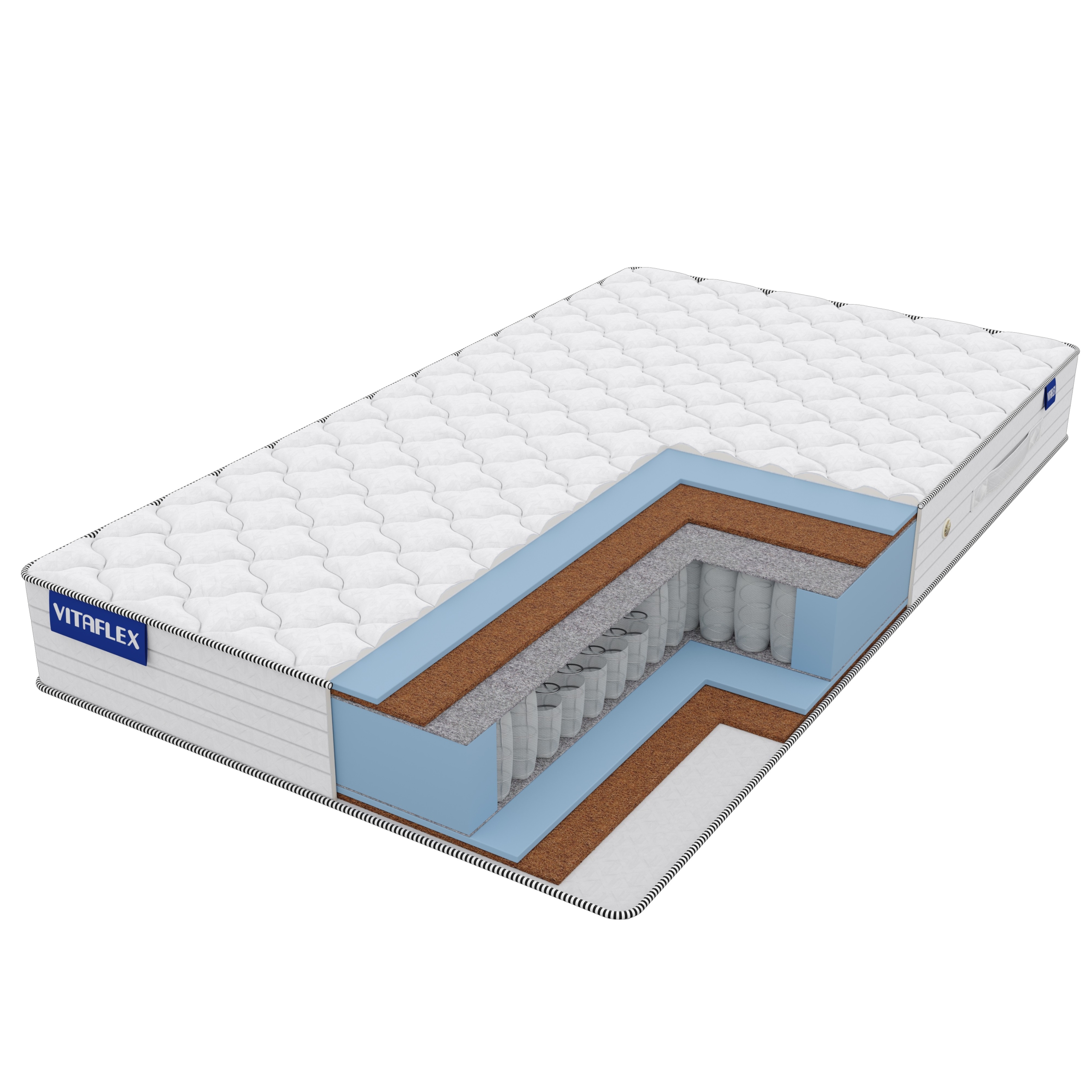 

Матрас Vitaflex Simple Double Foam-Hard 130х195, Бежевый;белый;серый;серебристый, Double Foam-Hard