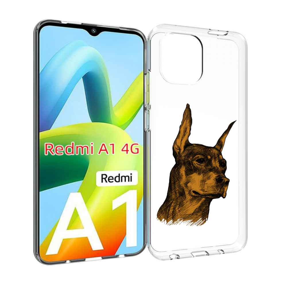 

Чехол Mypads Скетч Доберман Для Xiaomi Redmi A1, Прозрачный, Tocco