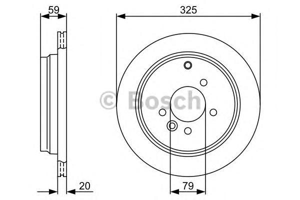 Тормозной диск Bosch задний 325x20 мм 5 отверстий 986479375 100056957437