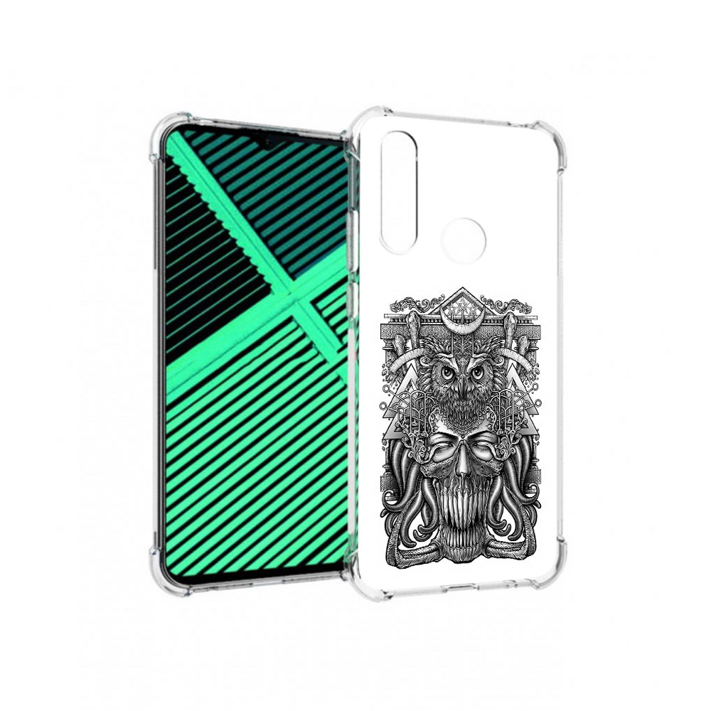 

Чехол MyPads Tocco для Motorola Moto G8 Power Lite зубастая сова (PT227069.358.369), Прозрачный, Tocco