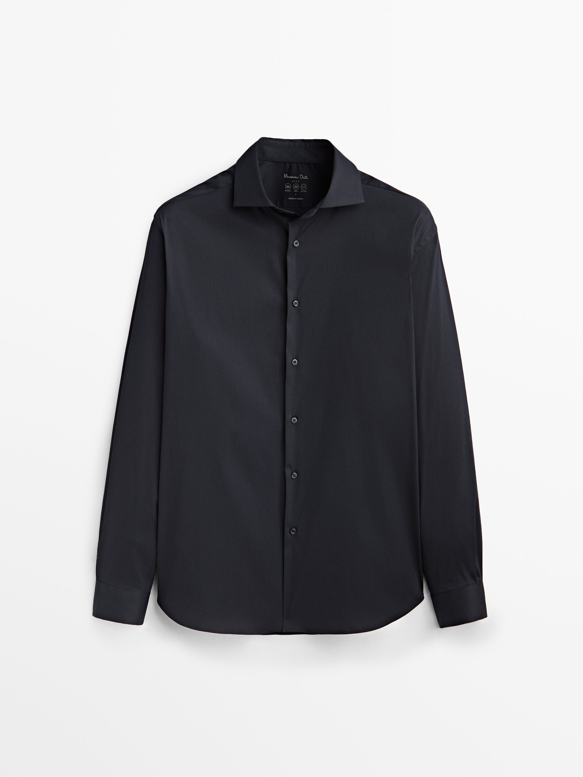 

Рубашка мужская Massimo Dutti 00126650409 черная L, 00126650409