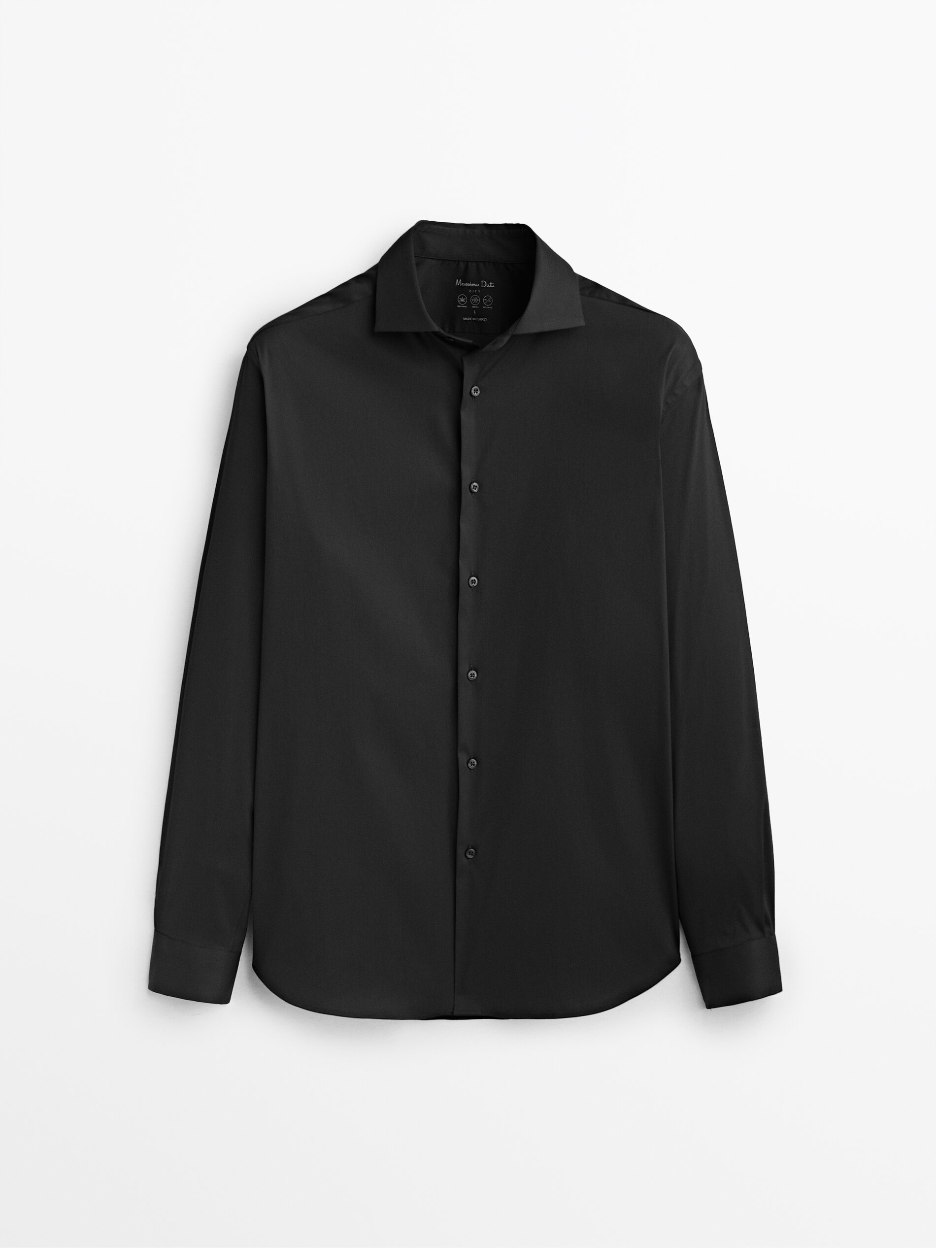 

Рубашка мужская Massimo Dutti 00126650800 черная XL, 00126650800