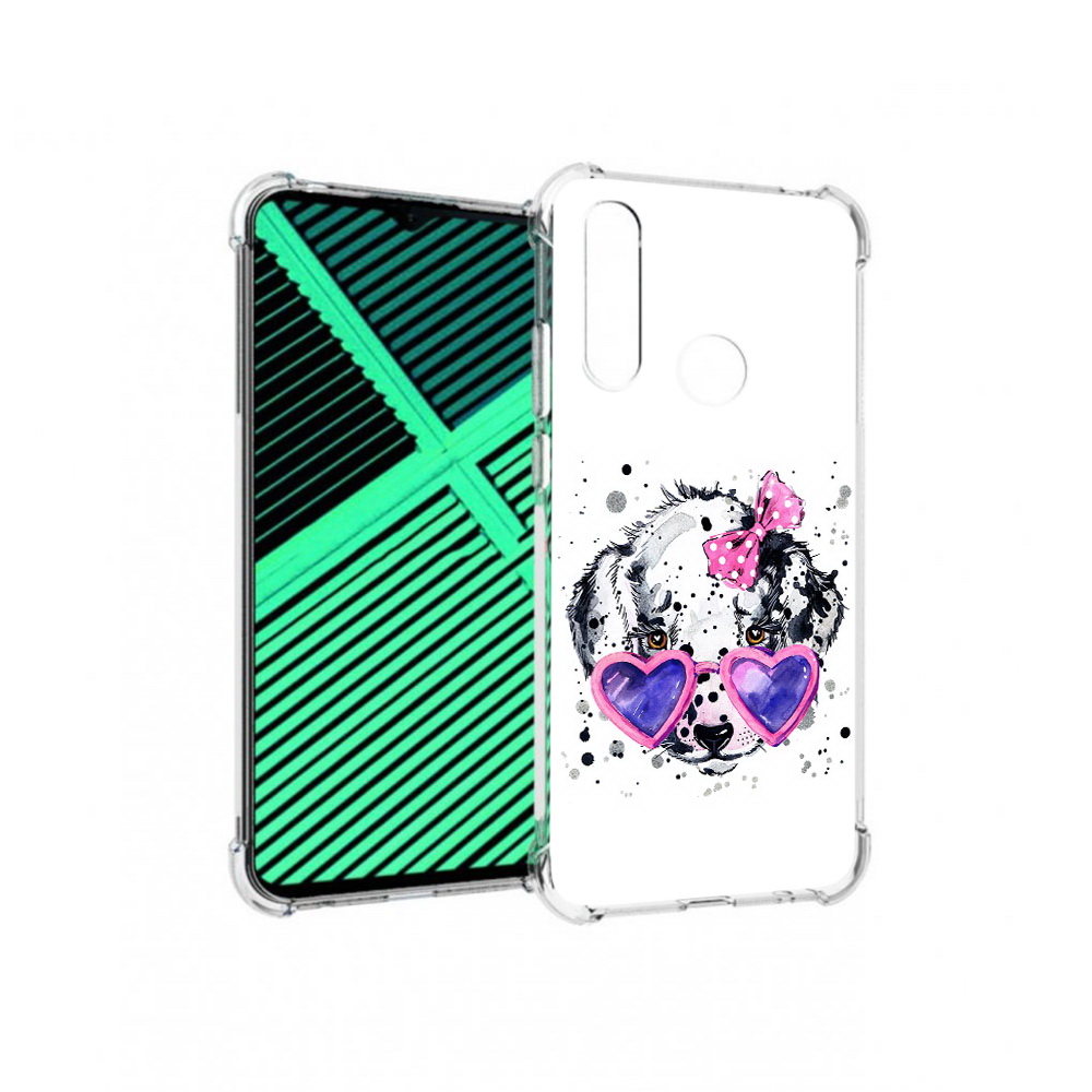 

Чехол MyPads Tocco для Motorola Moto G8 Power Lite долматинец в очках (PT227069.358.337), Прозрачный, Tocco