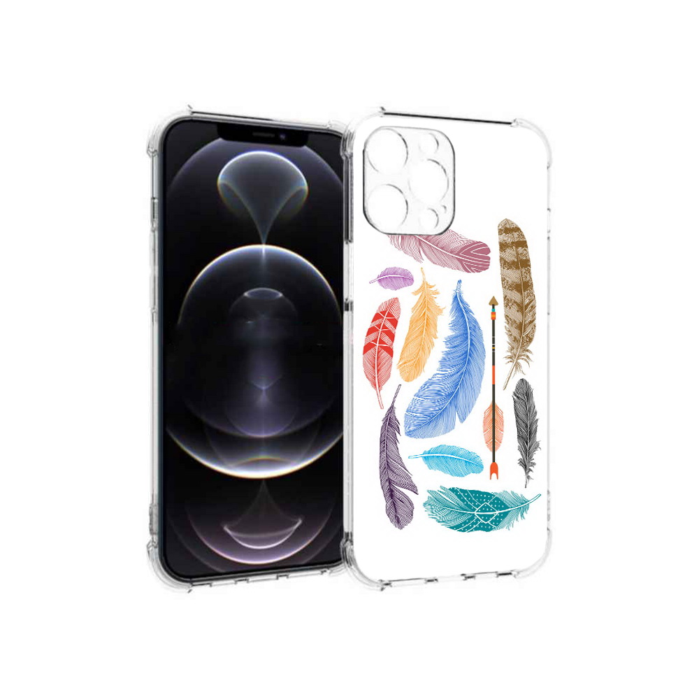 

Чехол MyPads Tocco для Apple iPhone 13 Pro Max разноцветные перья (PT163170.617.572), Прозрачный, Tocco