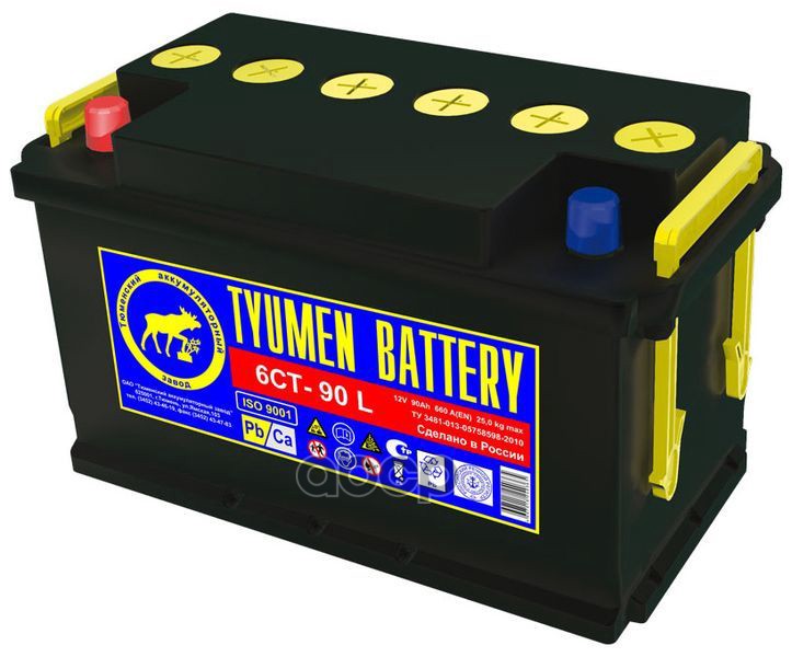 

Акб 90 А/Ч П.П. Тюмень Ток 720 324 Х 175 Х 210 TYUMEN BATTERY арт. 6CT-90L1
