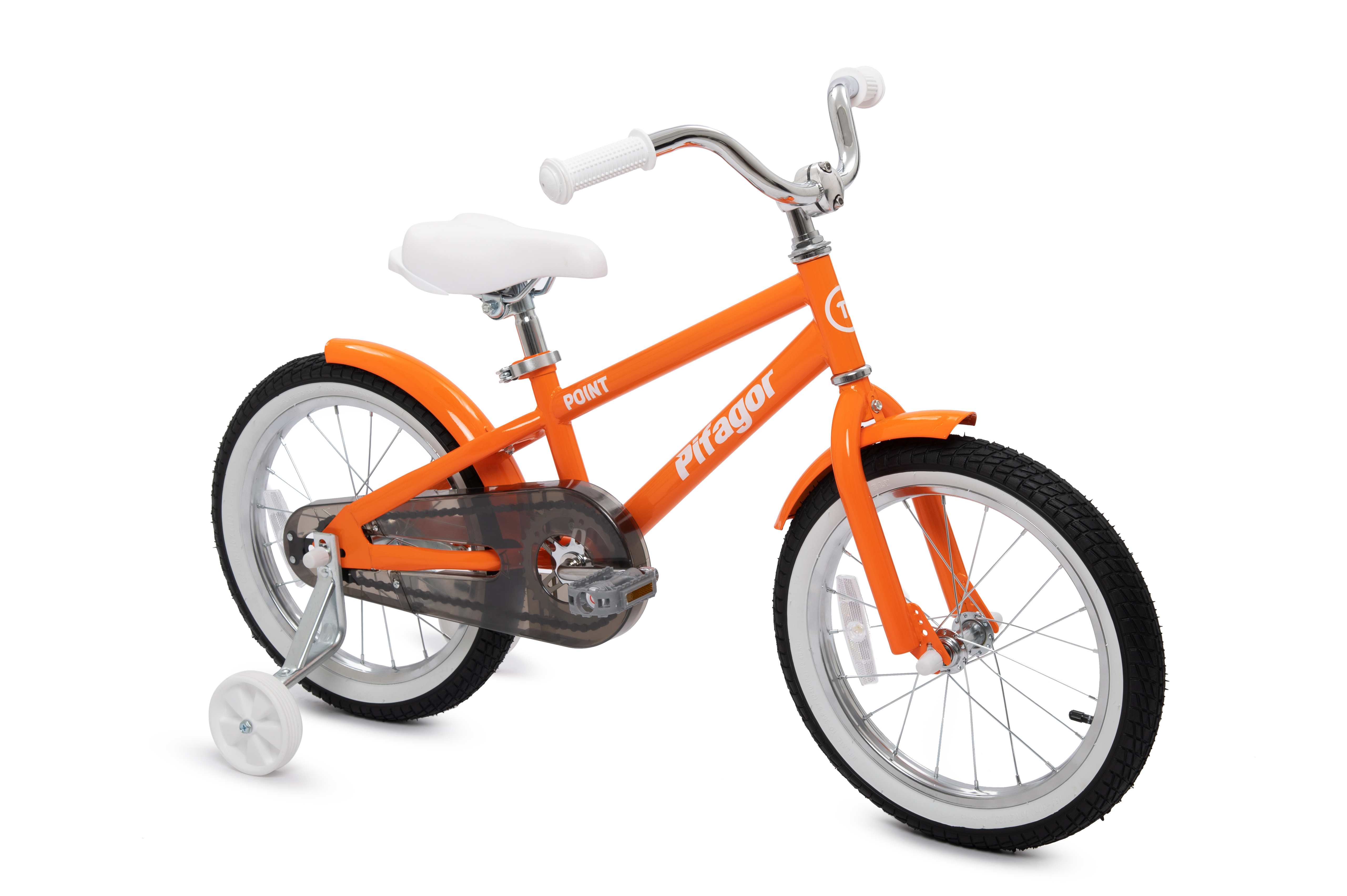Детский велосипед Pifagor Point оранжевый белый PR16PTOL стальной рамой велосипед двухколесный pifagor pifagor point 16