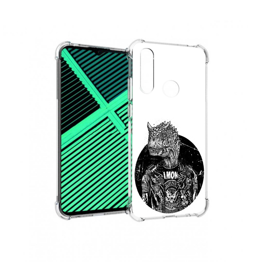 

Чехол MyPads Tocco для Motorola Moto G8 Power Lite динозавр в куртке (PT227069.358.328), Прозрачный, Tocco