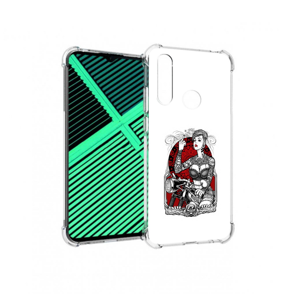 Чехол MyPads Tocco для Motorola Moto G8 Power Lite девушка на мотоцикле (PT227069.358.308)