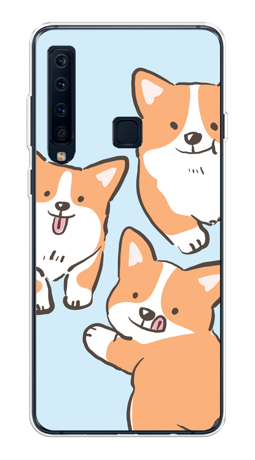 

Чехол на Samsung Galaxy A9 2018 "Милые корги", Бежевый;голубой;коричневый, 26650-1