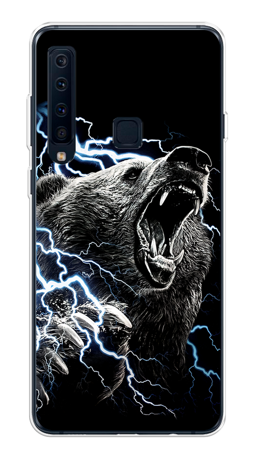 

Чехол на Samsung Galaxy A9 2018 "Гроза и медведь", Черный;серый;серебристый, 26650-1