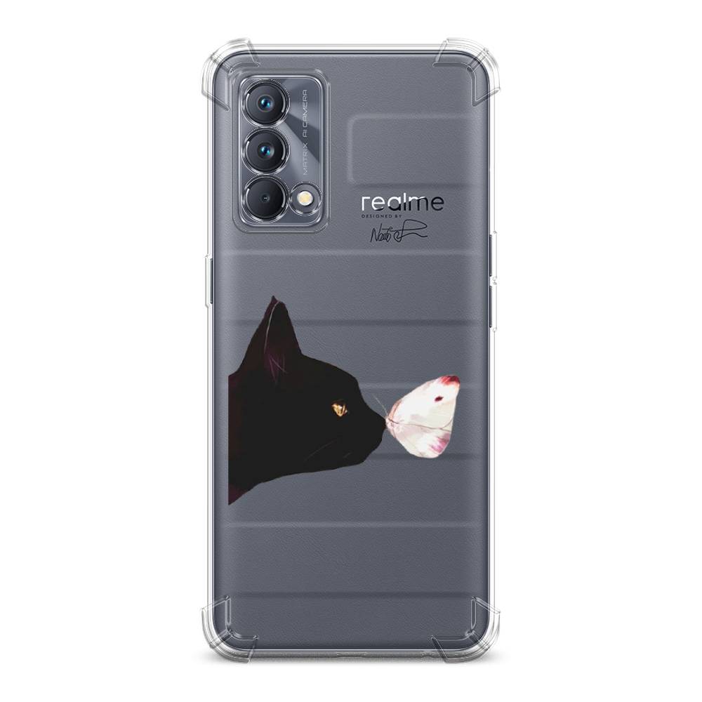 

Чехол Awog на Realme GT Master Edition "Черный кот и бабочка", Бежевый;черный, 2510451-1