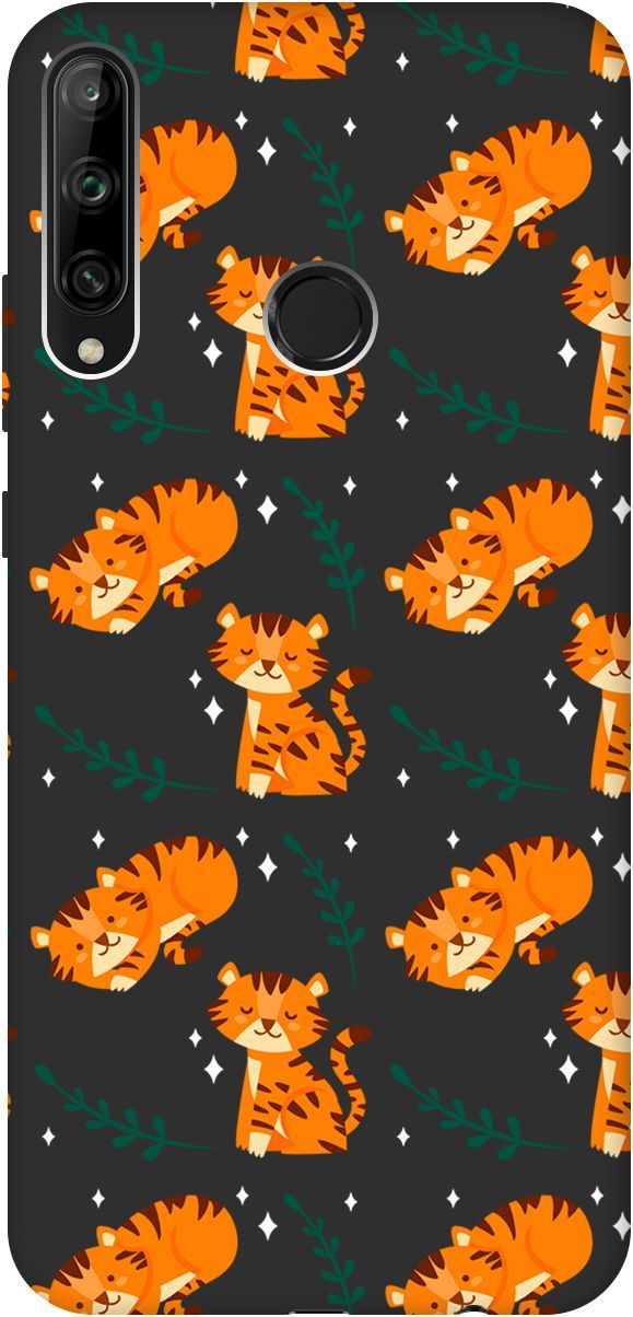 

Чехол на Honor 9C/Huawei P40 Lite E "Tigers" черный, 8386
