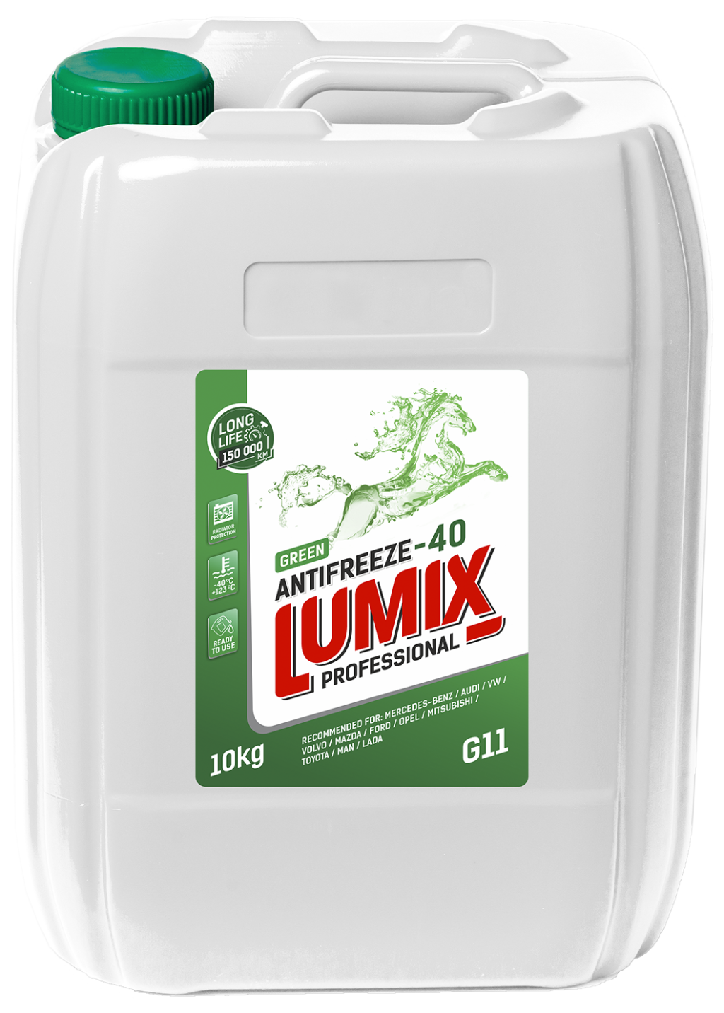 Антифриз LUMIX ANTIFREEZE GREEN G11 (-40) зеленый 10 кг