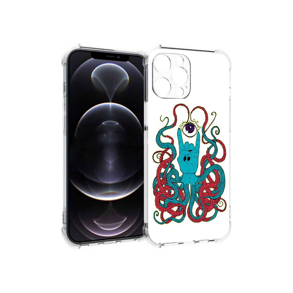 

Чехол MyPads Tocco для Apple iPhone 13 Pro Max осьминог-рука абстракция (PT163170.617.530), Прозрачный, Tocco