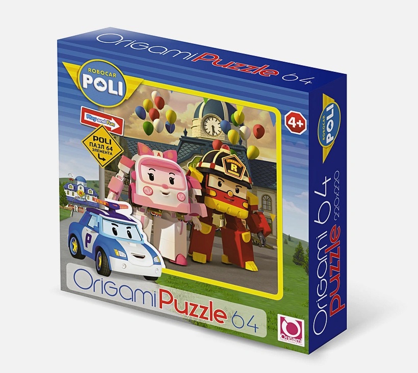 

Пазл Origami машина 64 деталей, Robocar Poli