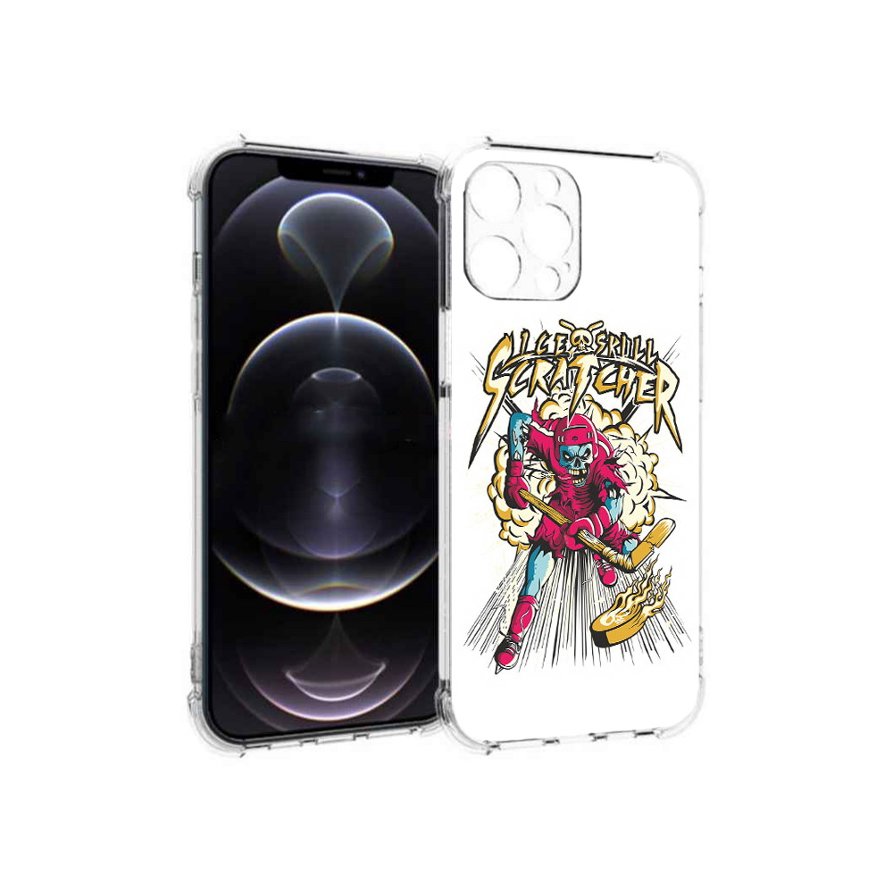 

Чехол MyPads Tocco для Apple iPhone 13 Pro Max нарисованный скелет хоккеист, Прозрачный, Tocco