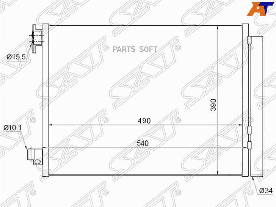 

SAT Радиатор кондиционера RENAULT LOGANSANDERO 14- SAT STDC023940