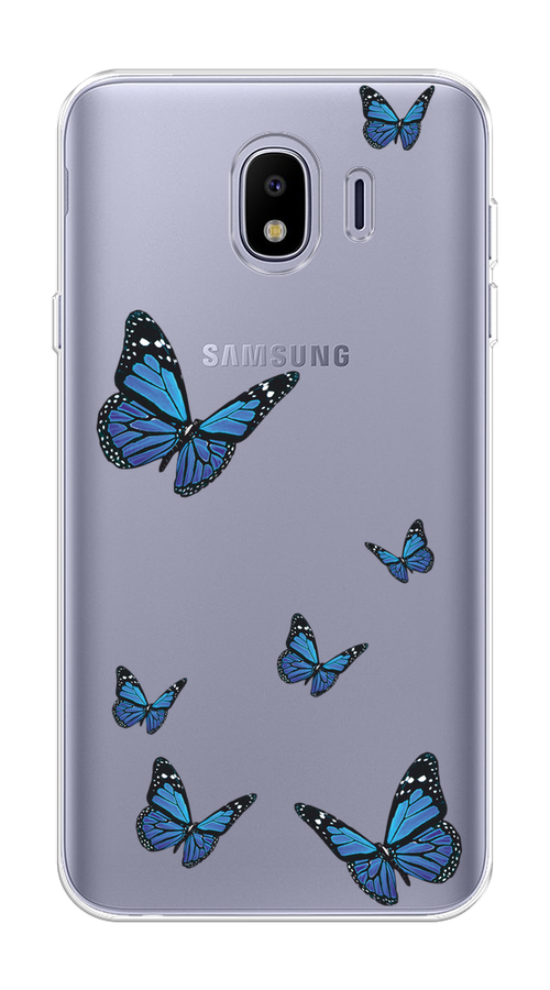 Чехол на Samsung Galaxy J4 Blue butterflies 409₽