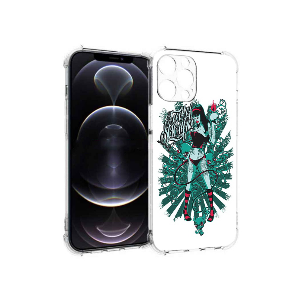 

Чехол MyPads Tocco для Apple iPhone 13 Pro Max нарисованная девушка в татуировках, Прозрачный, Tocco