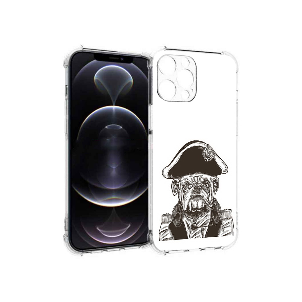 

Чехол MyPads Tocco для Apple iPhone 13 Pro Max мопс генерал (PT163170.617.483), Прозрачный, Tocco
