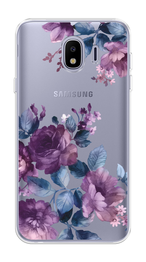 

Чехол на Samsung Galaxy J4 "Purple Blossoms", Синий;фиолетовый, 26450-1