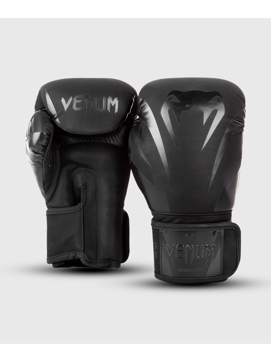 фото Перчатки боксерские venum impact black/black (10 унций)