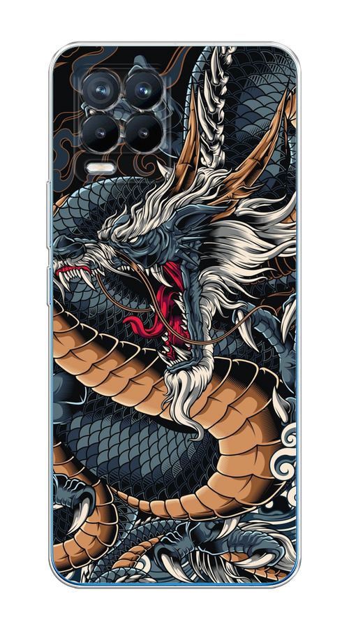 

Чехол на Oppo Realme 8/8 Pro "Japanese Dragon", Коричневый;черный;синий, 255450-1