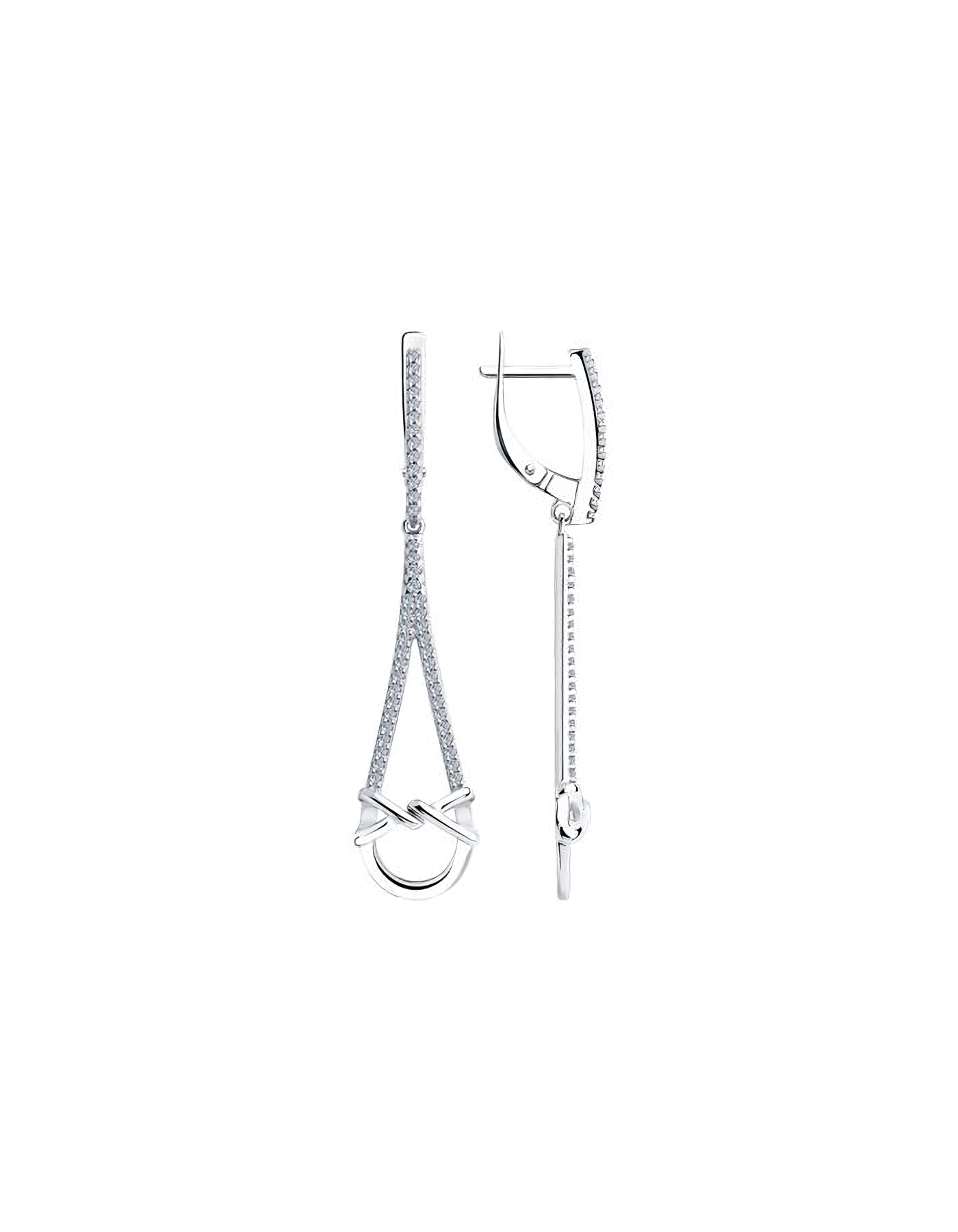 

Серьги подвески из серебра TEO MAORI 894023844, фианит, 894023844