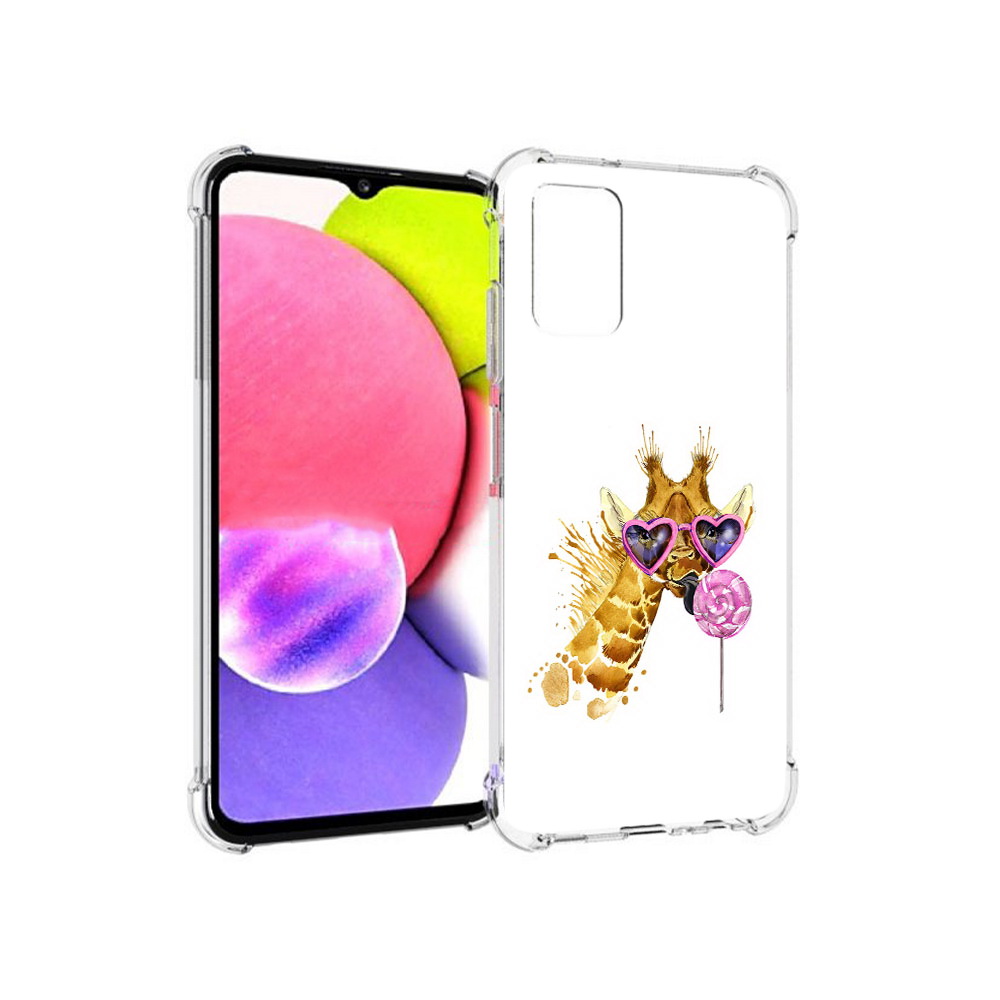

Чехол MyPads Tocco для Samsung Galaxy A03s акварельный жираф (PT162170.549.217), Прозрачный, Tocco