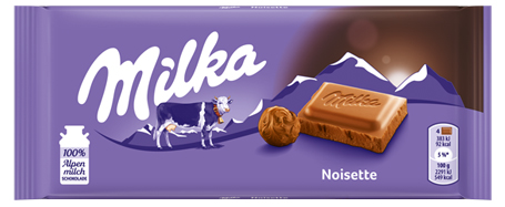 Плитка Milka Noisette молочный шоколад с ореховым кремом и фундуком 100 г