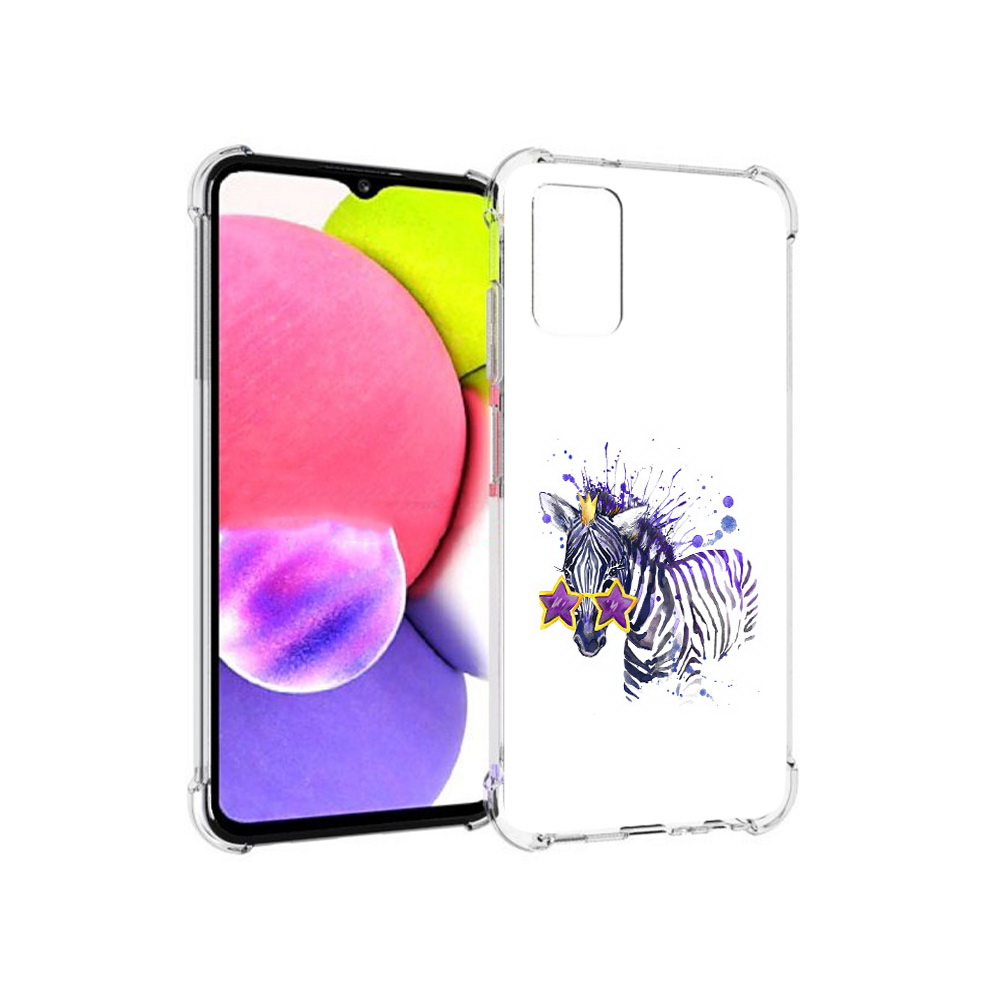 

Чехол MyPads Tocco для Samsung Galaxy A03s акварельная зебра (PT162170.549.215), Прозрачный, Tocco