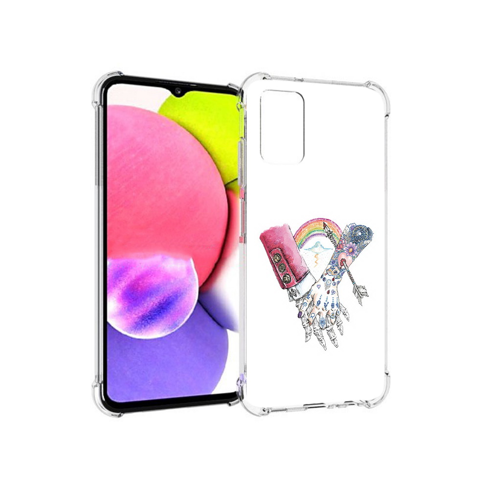 

Чехол MyPads Tocco для Samsung Galaxy A03s абстракция руки в татуировках, Прозрачный, Tocco