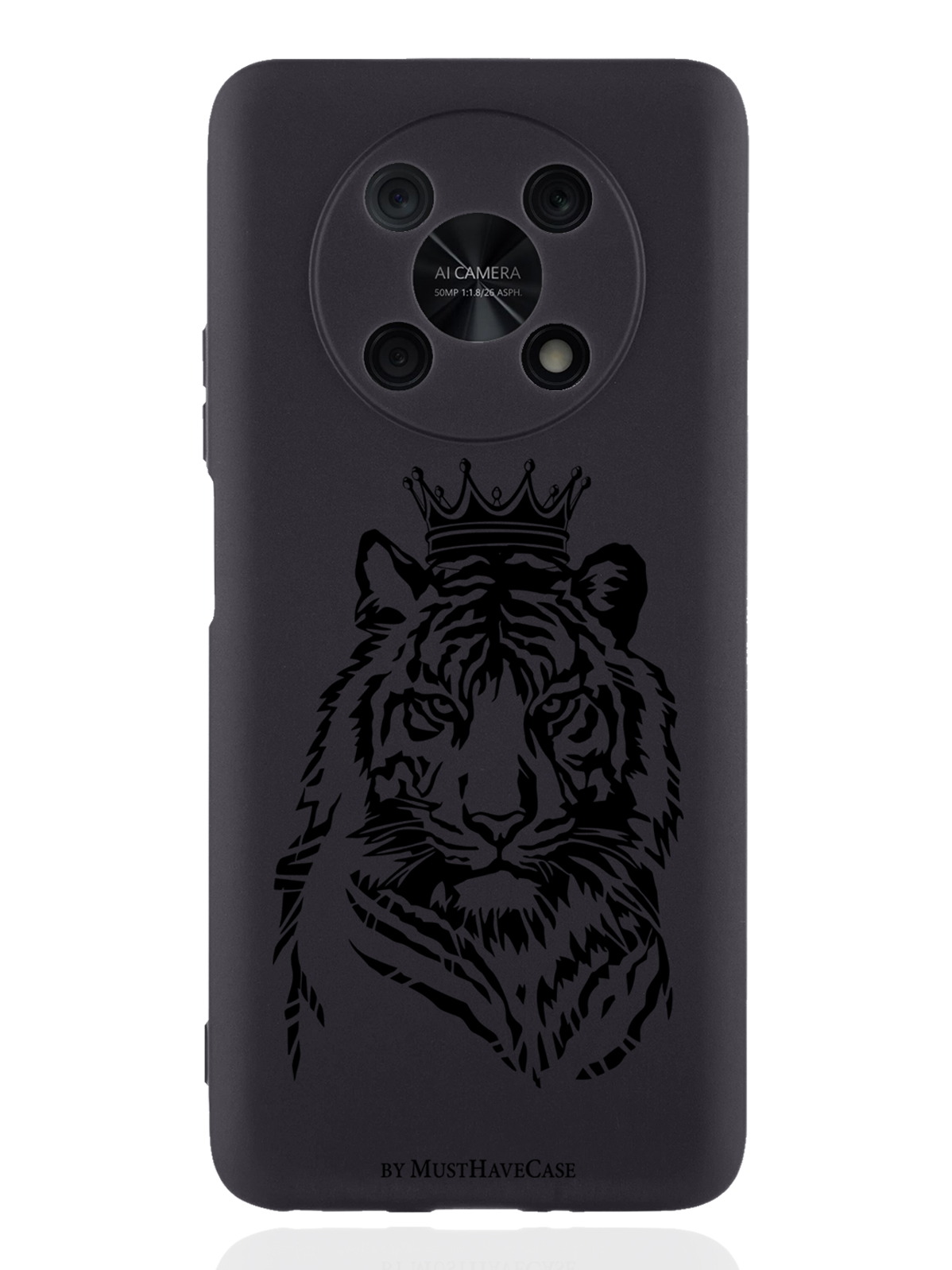 

Чехол MustHaveCase для Huawei Nova Y90 Тигр с Короной черный