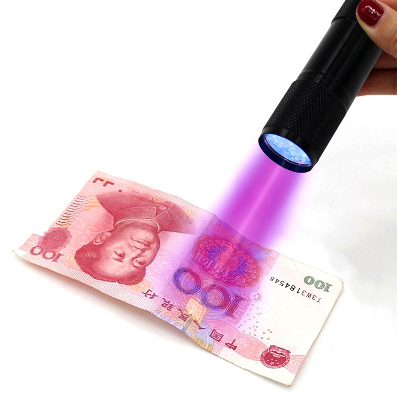 фото Фонарик ультрафиолетовый для проверки денег (детектор банкнот) или сушки лака cash & carry store