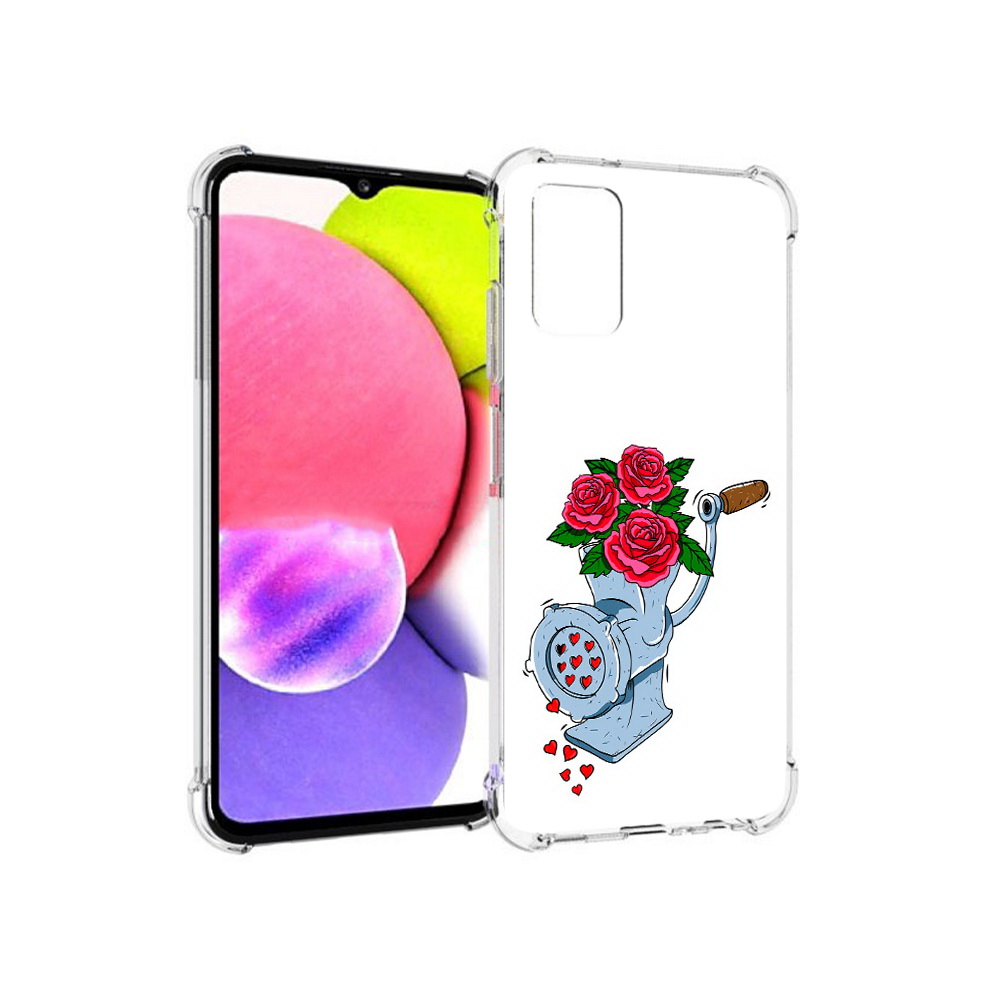 

Чехол MyPads Tocco для Samsung Galaxy A03s Цветочные сердца (PT162170.549.199), Прозрачный, Tocco