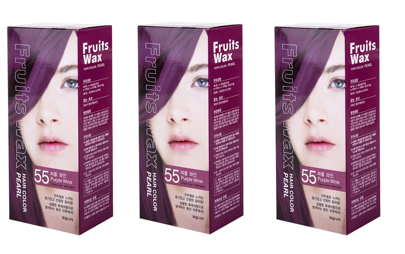 Краска для волос Welcos Fruits Wax Pearl Hair Color 55 60мл 3 шт 2219₽