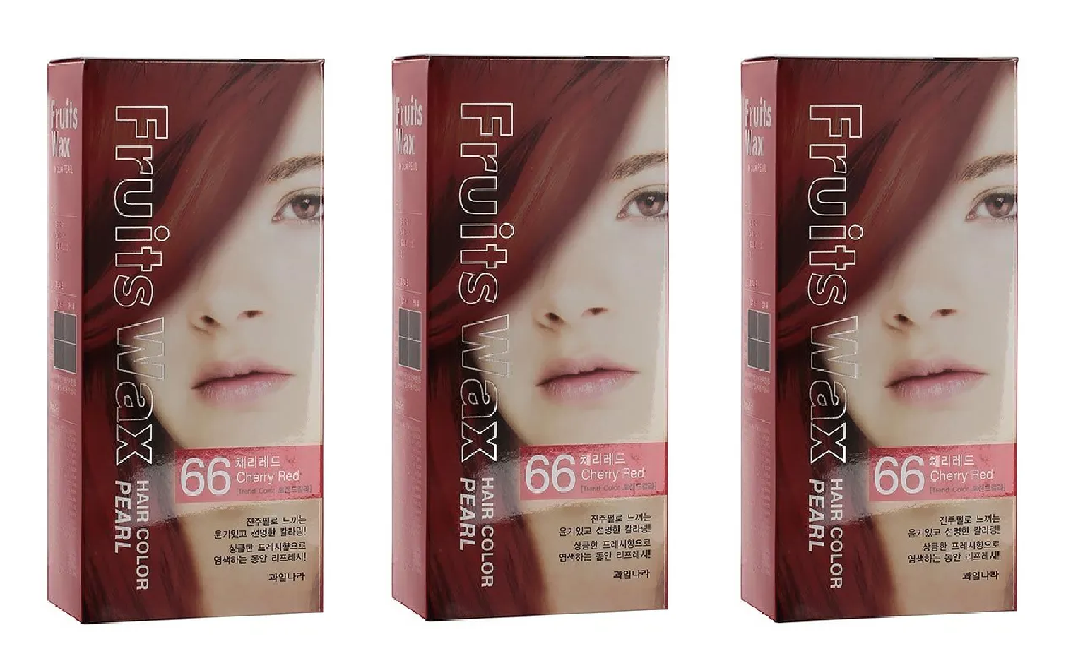 Краска для волос Welcos Fruits Wax Pearl Hair Color №66 60 мл 3 шт