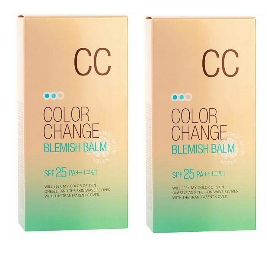 СС-крем тональный Welcos Lotus Color Change Blemish Balm 50 мл 2 шт