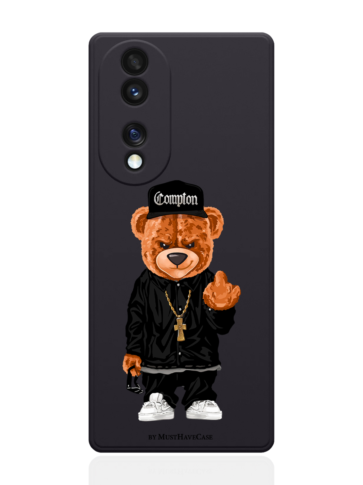 

Чехол MustHaveCase для Honor 70 Мишка Compton черный, Коричневый;черный;белый