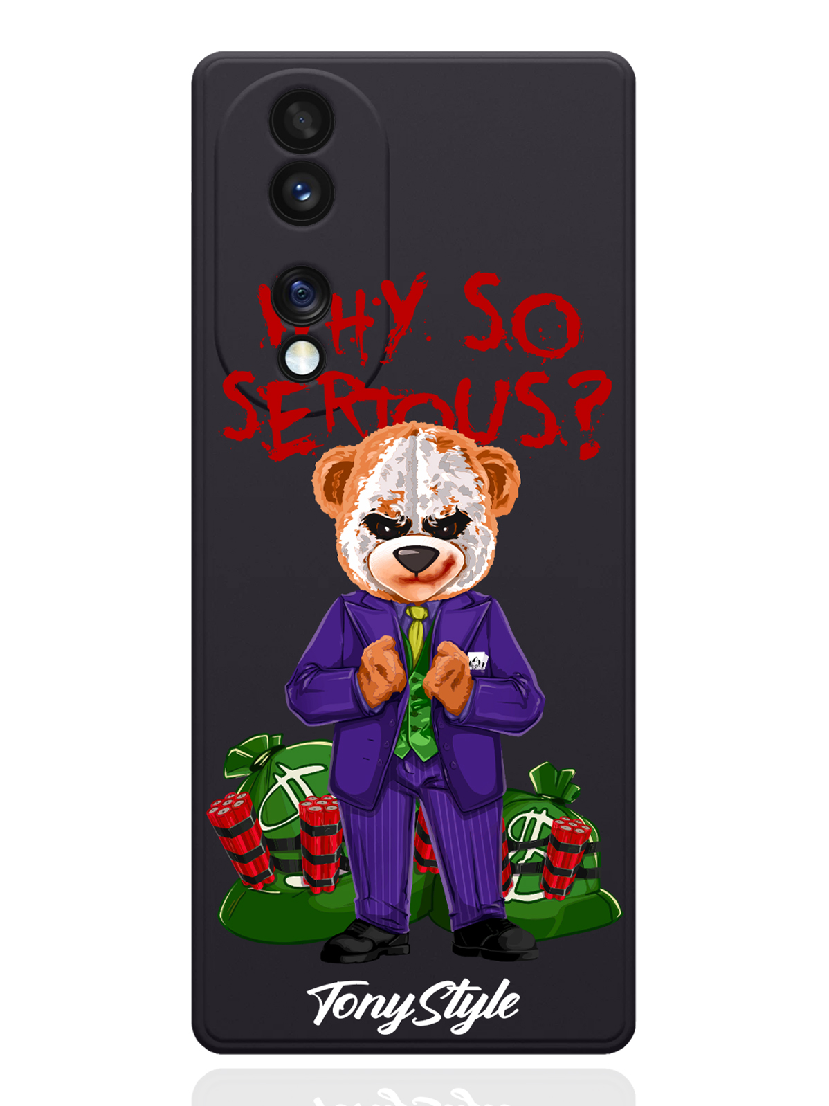 

Чехол Tony Style для Honor 70 Tony Style Why so serious черный, Разноцветный