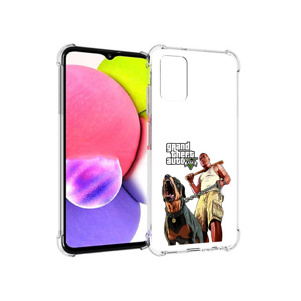 

Чехол MyPads Tocco для Samsung Galaxy A03s GTA грозная собака (PT162170.549.18), Прозрачный, Tocco