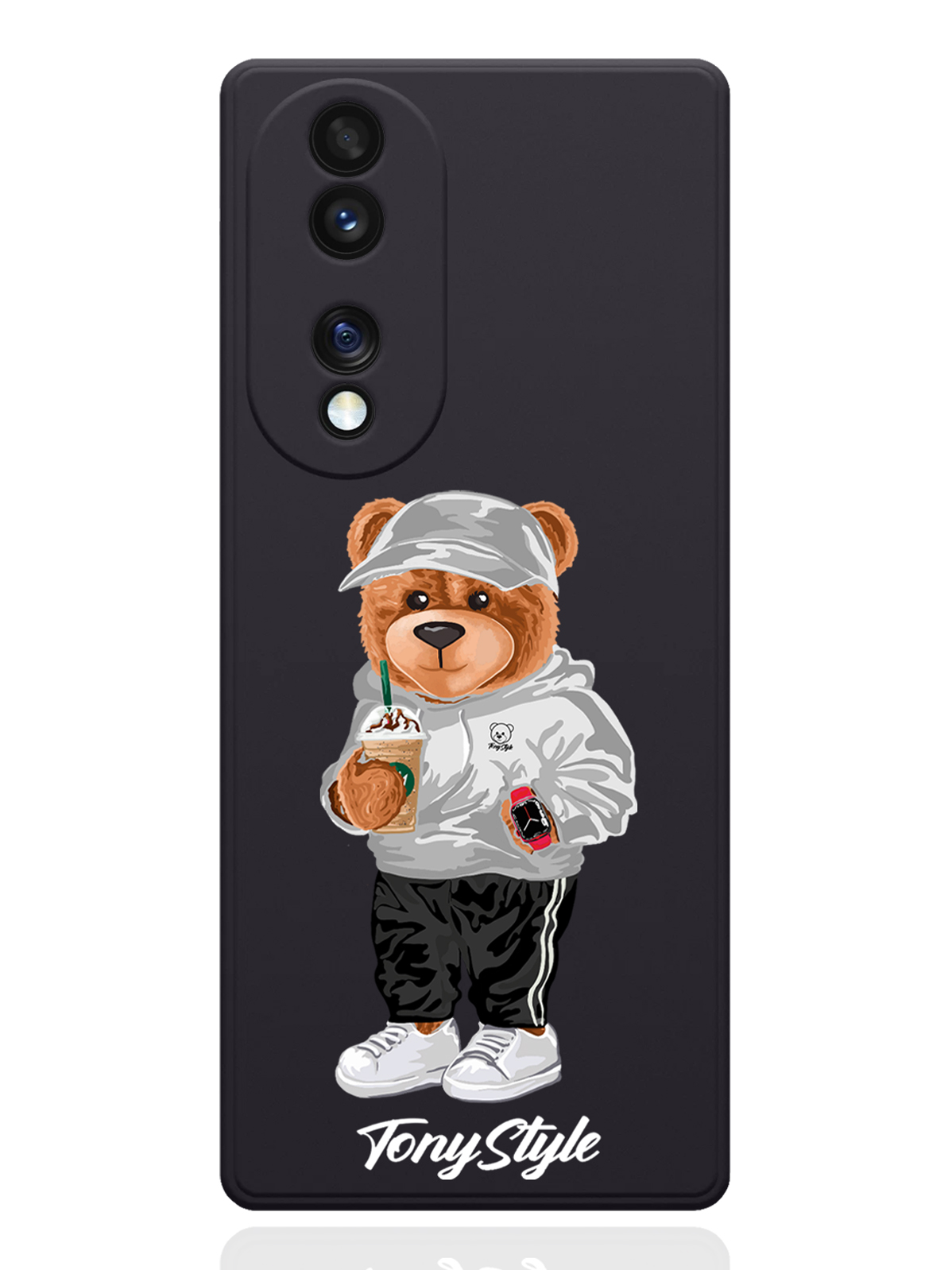 

Чехол Tony Style для Honor 70 Tony Style с кофе черный, Серый;белый;черный