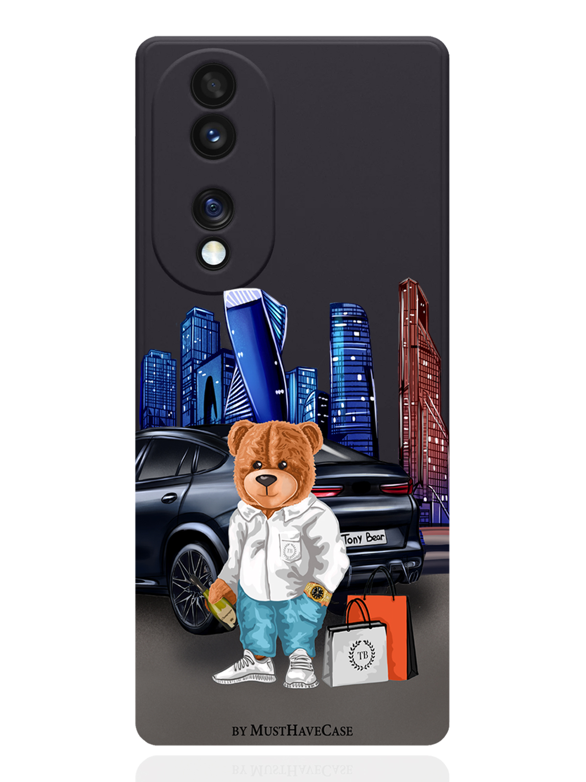 

Чехол MustHaveCase для Honor 70 Тони Москва Сити черный, Черный;синий;коричневый