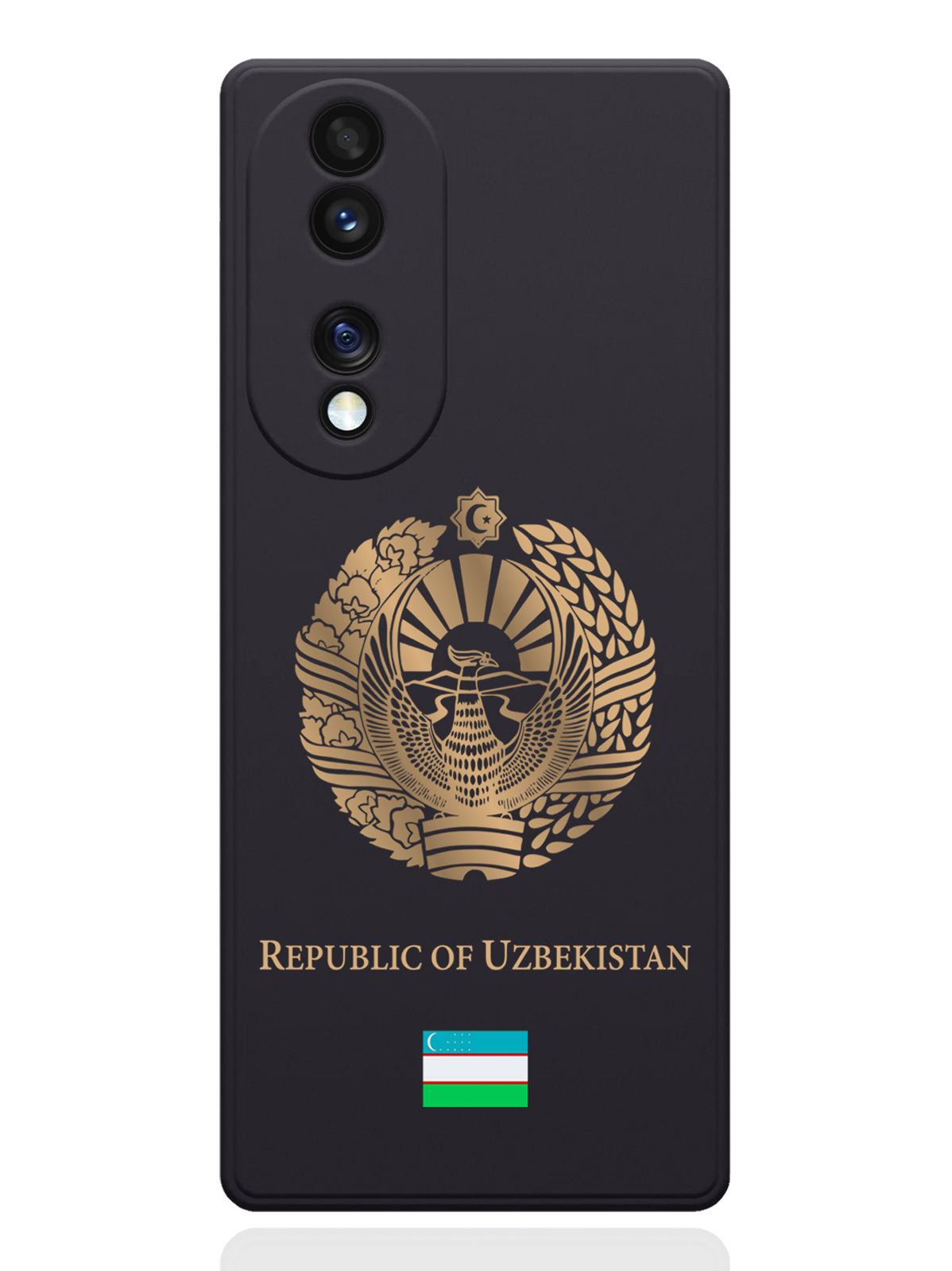 

Чехол SignumCase для Honor 70 Золотой Герб Узбекистана черный, Золотистый;черный
